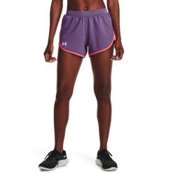 Spodenki krótkie damskie Under Armour Fly By Elite 3'' Short. Fioletowe spodenki sportowe damskie Under Armour, bez wzorów, sportowe. Za 99.99 zł.
