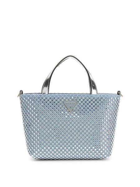 Guess Torebka 181093 Błękitny. Niebieskie torebki klasyczne damskie Guess, z aplikacjami, z materiału, wizytowe, bez kołnierzyka, bez ramiączek. Za 589.99 zł.