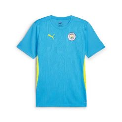 Koszulka treningowa Manchester City 2024/25. Niebieskie t-shirty sportowe męskie Puma, s, z materiału, bez ramiączek, na fitness i siłownię. Za 218.66 zł.