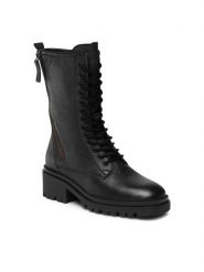 Lasocki Kozaki WI16-16444-01 Czarny. Czarne kozaki damskie Lasocki, ze skóry, bez obcasa, na płaskiej podeszwie. Za 329.99 zł.
