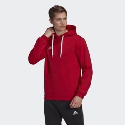 Bluza do piłki nożnej męska Adidas Entrada 22. Czerwone bluzy bez kaptura męskie Adidas, m, z bawełny. Za 135.00 zł.