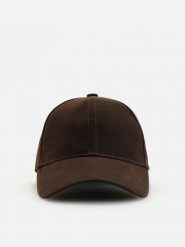 Czapka baseball - ciemnobrązowy. Brązowe czapki męskie Reserved, bez wzorów. Za 69.99 zł.