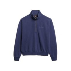 Sweter z logo i kołnierzykiem tunisijskim dla kobiet Superdry Essential. Niebieskie swetry klasyczne damskie Superdry., na zimę, bez kołnierzyka. Za 326.65 zł.