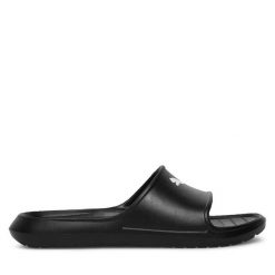 Klapki Puma. Czarne klapki damskie Puma, bez wzorów, bez obcasa. Za 99.99 zł.