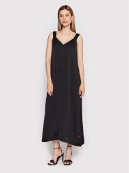 DKNY Sukienka codzienna P2DBTN10 Czarny Regular Fit. Czarne sukienki damskie DKNY, na co dzień, xs, bez wzorów, z syntetyku, bez kołnierzyka, bez ramiączek, proste. Za 429.99 zł.