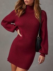 Milan Kiss Sukienka dzianinowa w kolorze bordowym rozmiar: L. Czerwone sukienki damskie Milan Kiss, na co dzień, l, bez wzorów, z dzianiny, bez kołnierzyka, bez ramiączek, mini, proste. Za 165.99 zł.