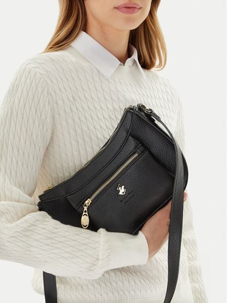 Beverly Hills Polo Club Torebka CEO-BHPC-L-017-08 Czarny. Czarne listonoszki damskie Beverly Hills Polo Club, bez wzorów, ze skóry, bez dodatków. Za 159.99 zł.