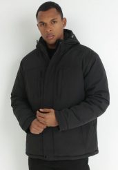 Czarna Kurtka Zimowa Plus Size Mema. Czarne kurtki męskie Born2be, na zimę, m, bez wzorów, z tkaniny, bez kaptura. Za 139.99 zł.