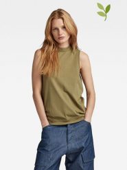 G-Star Top w kolorze oliwkowym rozmiar: XL. Zielone topy damskie G-Star, xl, bez wzorów, z bawełny, bez kołnierzyka. Za 131.74 zł.