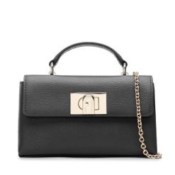Torebka Furla. Czarne torebki klasyczne damskie Furla, bez wzorów, wizytowe, bez kołnierzyka, bez ramiączek. Za 909.99 zł.