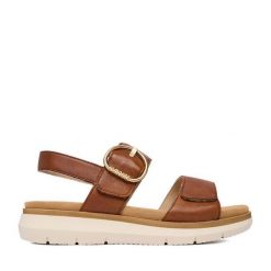 Sandały Remonte. Brązowe sandały damskie Remonte, bez wzorów, bez obcasa, na płaskiej podeszwie. Za 369.99 zł.