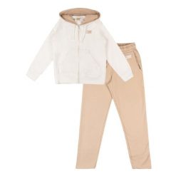 Bluza z bawełna z kaptur na co dzień na siłownię. Białe spodnie dresowe damskie LEONE 1947 APPAREL, bez wzorów, z bawełny. W wyprzedaży za 136.83 zł.