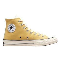 Buty do chodzenia damskie Converse Chuck 70 Hi dwukolorowe. Żółte buty sportowe na co dzień damskie Converse, bez wzorów, trekkingowe. Za 281.00 zł.