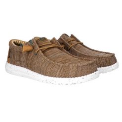 HeyDude Męskie Mokasyny Wally Stretch Sox. Brązowe mokasyny męskie Hey dude, z materiału. Za 259.00 zł.