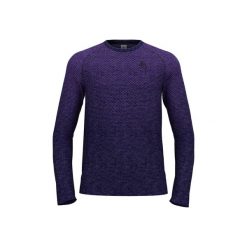 Koszulka męska Odlo ESSENTIAL SEAMLESS T-shirt crew neck l/s. Niebieskie t-shirty męskie Odlo, l, bez wzorów, bez kołnierzyka. W wyprzedaży za 218.60 zł.