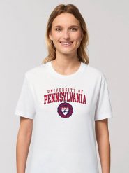 American Universities Koszulka "University of Pennsylvania" w kolorze białym rozmiar: L. Białe bluzki damskie American Universities, l, bez wzorów, z bawełny, bez kołnierzyka, bez ramiączek. Za 70.24 zł.