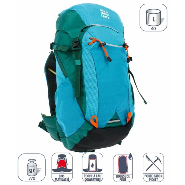 Plecak Elementerre talca 40 l. Niebieskie plecaki damskie Elementerre, bez wzorów. Za 365.20 zł.