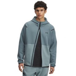 Bluza z kapturem i zamkiem błyskawicznym Under Armour Unstoppable Fleece. Czarne bluzy z kapturem męskie Under Armour, xl, z dzianiny. Za 472.10 zł.