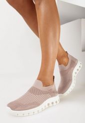Różowe Buty Sportowe ze Skarpetkową Cholewką do Kostki Eirona. Czerwone buty sportowe na co dzień damskie Born2be, bez wzorów. Za 59.99 zł.