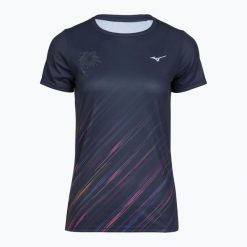 Koszulka do biegania damska Mizuno Summer Pack QD Tee. Niebieskie t-shirty damskie Mizuno, l, bez wzorów, z materiału, bez kołnierzyka. Za 79.99 zł.