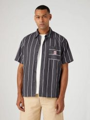 Wrangler Koszula - Regular fit - w kolorze antracytowym rozmiar: L. Czarne koszule męskie Wrangler, l, bez wzorów, z bawełny, bez kołnierzyka, bez ramiączek. Za 158.95 zł.