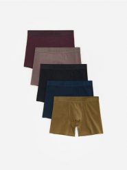 5 pack bokserek Long - mahoniowy. Brązowe bokserki męskie Reserved, bez wzorów. Za 109.99 zł.