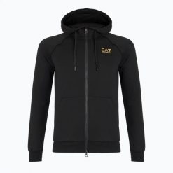 Bluza męska Emporio Armani EA7 Train Logo Series Extended Logo Hoodie Fz. Czarne bluzy z kapturem męskie EA7 Emporio Armani, m, z bawełny. Za 419.99 zł.