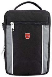 Torba na ramię Traveller z kieszenią na tablet i organizerem, dwukolorowa. Czarne torby męskie na ramię Erima, bez wzorów, z poliesteru, bez dodatków. Za 166.99 zł.