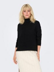 ONLY Sweter "Bari" w kolorze czarnym rozmiar: M. Czarne golfy damskie Only, m, bez wzorów, bez ramiączek. Za 79.03 zł.