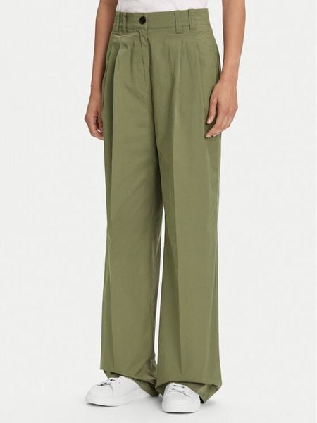 Marc O'Polo Spodnie materiałowe 506 0341 10105 Zielony Loose Fit. Zielone spodnie materiałowe damskie Marc O´Polo, bez wzorów, z bawełny. Za 379.99 zł.