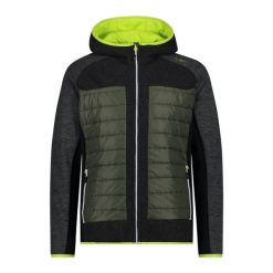 Kurtka polarowa z kapturem hybrydowa CMP. Czarne kurtki męskie CMP, bez wzorów, z polaru, z kapturem, narciarskie. Za 548.50 zł.