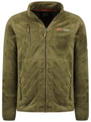 Geographical Norway Kurtka polarowa "Upload" w kolorze khaki rozmiar: L. Brązowe kurtki męskie Geographical Norway, l, bez wzorów, z polaru, bez kaptura. Za 141.19 zł.