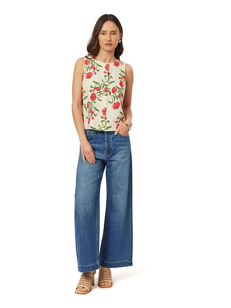 Scotch & Soda Bluzka w kolorze kremowo-czerwonym rozmiar: XL. Brązowe bluzki damskie Scotch & Soda, xl, bez wzorów, bez kołnierzyka, bez ramiączek. Za 157.73 zł.