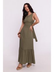 Be Wear Sukienka w kolorze khaki rozmiar: M. Brązowe sukienki damskie Be Wear, m, bez wzorów, bez kołnierzyka, bez ramiączek, maxi, rozkloszowane. Za 227.85 zł.