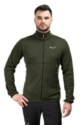 Bluza trekkingowa męska Puez Rocca PL. Zielone bluzy bez kaptura męskie Salewa, m. Za 511.05 zł.