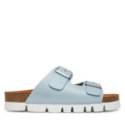 Klapki Dr. Brinkmann. Niebieskie klapki damskie Dr. Brinkmann, bez wzorów, bez obcasa. Za 299.99 zł.