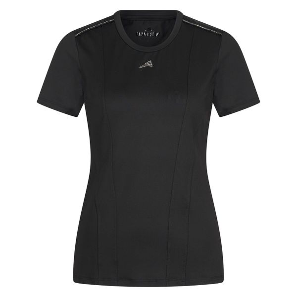 Damska koszulka do jazdy konnej Euro-Star Ella. Czarne bluzki damskie EURO-STAR, bez wzorów, retro, bez kołnierzyka, bez ramiączek. Za 312.00 zł.