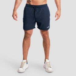 Szorty męskie fitness regular z kieszeniami Base Nightfall. Niebieskie szorty sportowe męskie GYMBEAM, m, z elastanu, na fitness i siłownię. Za 97.90 zł.