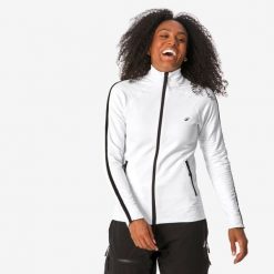 Bluza narciarska damska Quechua Mid L 900 seamless. Białe bluzy z kapturem damskie QUECHUA, l, z elastanu. Za 269.99 zł.