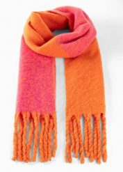 Szal XXL z efektem ombre. Czerwone szaliki i kominy damskie bonprix, bez wzorów. Za 72.99 zł.