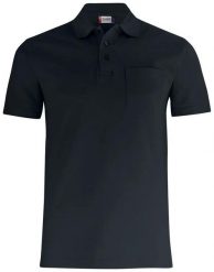 Clique Basic Polo Pocket – unisexowa koszulka polo z kieszenią, bawełna – black. Czarne koszulki polo męskie CLIQUE, s, bez wzorów, z bawełny, bez ramiączek. Za 125.53 zł.