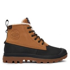 Trapery Palladium. Brązowe trapery damskie Palladium, bez obcasa. Za 699.99 zł.