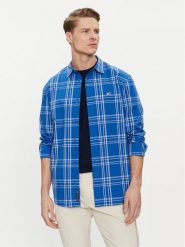 Tommy Jeans Koszula Poplin DM0DM18968 Niebieski Regular Fit. Niebieskie koszule męskie Tommy Jeans, m, bez wzorów, z bawełny, bez kołnierzyka, bez ramiączek. Za 239.99 zł.