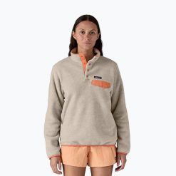 Bluza trekkingowa damska Patagonia LW Synch Snap-T P/O. Brązowe bluzy bez kaptura damskie Patagonia. Za 489.99 zł.