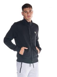 Bluza z pełny zamek błyskawiczny na co dzień. Czarne bluzy bez kaptura męskie LEONE 1947 APPAREL, m. Za 189.41 zł.