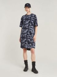 G-Star Sukienka w kolorze granatowo-szarym rozmiar: XL. Niebieskie sukienki damskie G-Star, xl, bez wzorów, z bawełny, retro, bez kołnierzyka, bez ramiączek, midi. Za 152.62 zł.