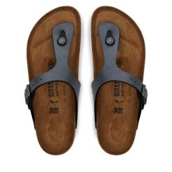 Japonki Birkenstock. Szare klapki damskie Birkenstock, bez wzorów, bez obcasa. Za 359.99 zł.