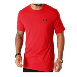 Koszulka sportowa męska Under Armour Sportstyle Left Chest SS. Czerwone t-shirty sportowe męskie Under Armour, m, bez ramiączek. Za 109.00 zł.