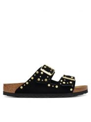 Birkenstock Klapki Arizona Rivet 1030348 Czarny. Czarne klapki damskie Birkenstock, bez wzorów, ze skóry, bez obcasa. Za 639.99 zł.