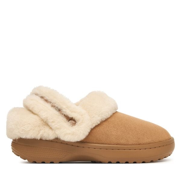 Klapki Crocs. Brązowe klapki damskie Crocs, bez wzorów, bez obcasa. Za 299.99 zł.